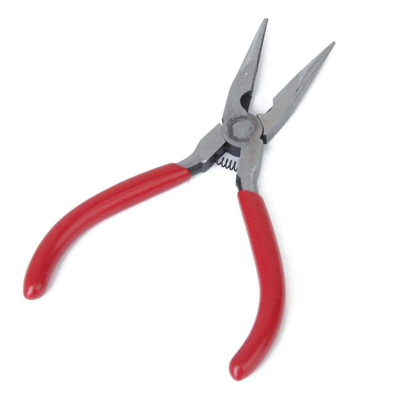 

Chain Nose Pliers w/ Ridged Jaws and Cutter Jewellery Tool - Red