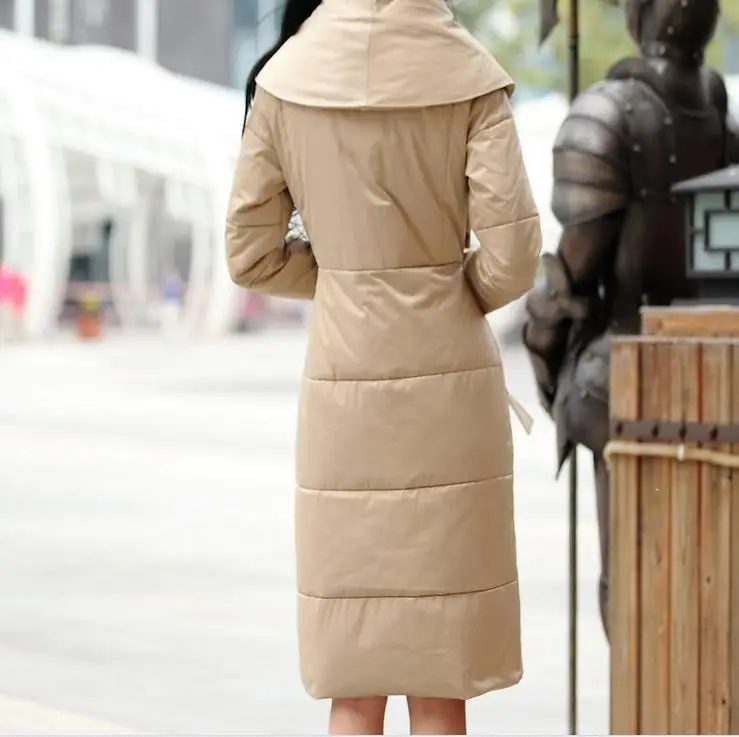 Free shipping Winter Women Down Jacket Luxury Large Collar White Duck Feather Medium-Long Thicken Down Coat