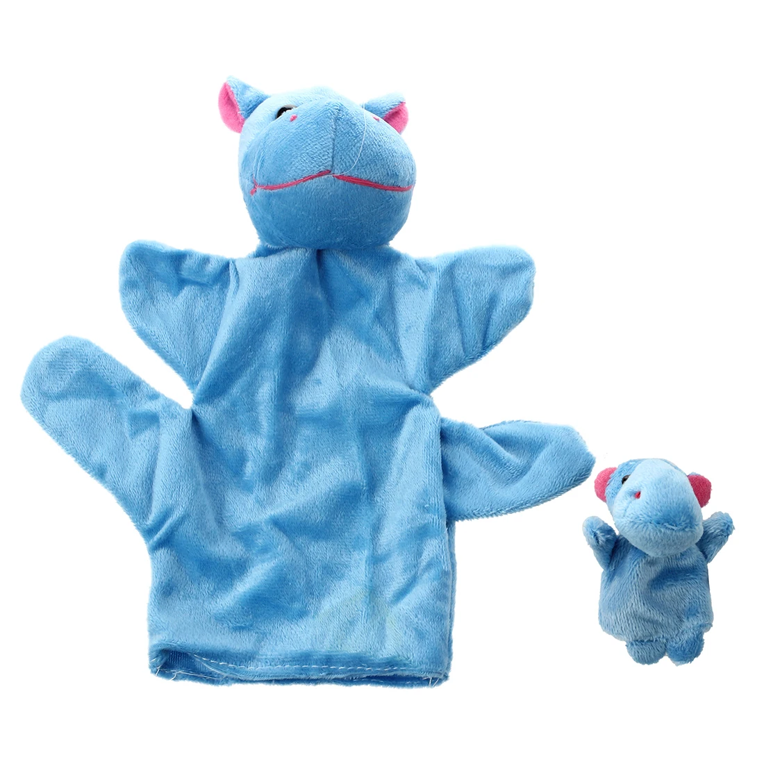 WOTT Best Sale Hippo Hand Puppet Finger Puppet Set Funny Toy Bluein