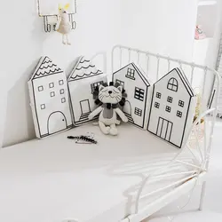 4 шт. Детская кровать бампер маленький дом с рисунком детская кроватка постельные принадлежности для новорожденных скандинавские кровати