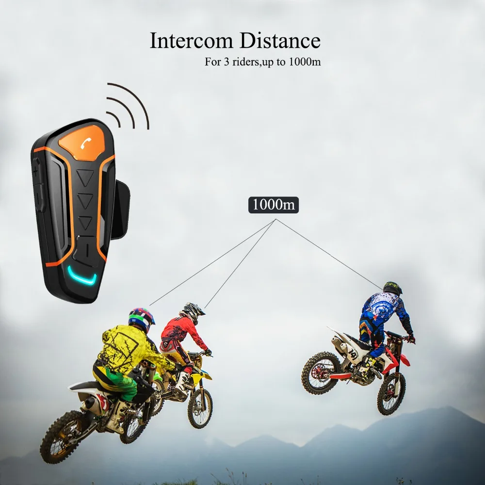 2 шт. водонепроницаемый мотоциклетный шлем домофон WT003 1000 м Мото Bluetooth гарнитура с FM