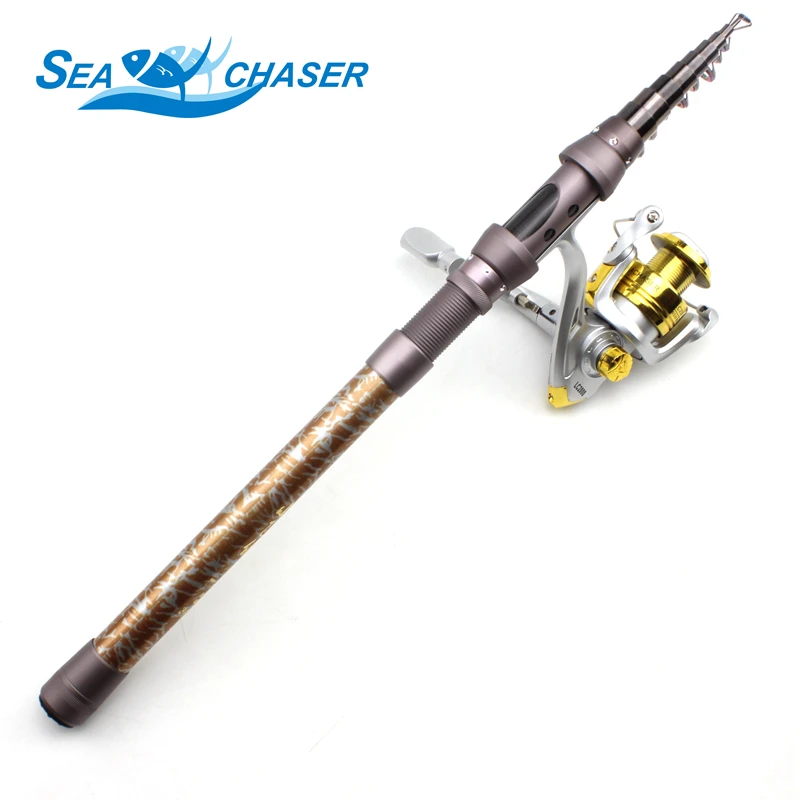 Combo sea spinning rods Telescopic Fishing Rod Set and 10BB Metal Spool
