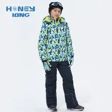 Лыжные комплекты для мальчиков, зимняя водонепроницаемая ветрозащитная детская Лыжная куртка, Детские уличные походные теплые спортивные костюмы с капюшоном для сноуборда