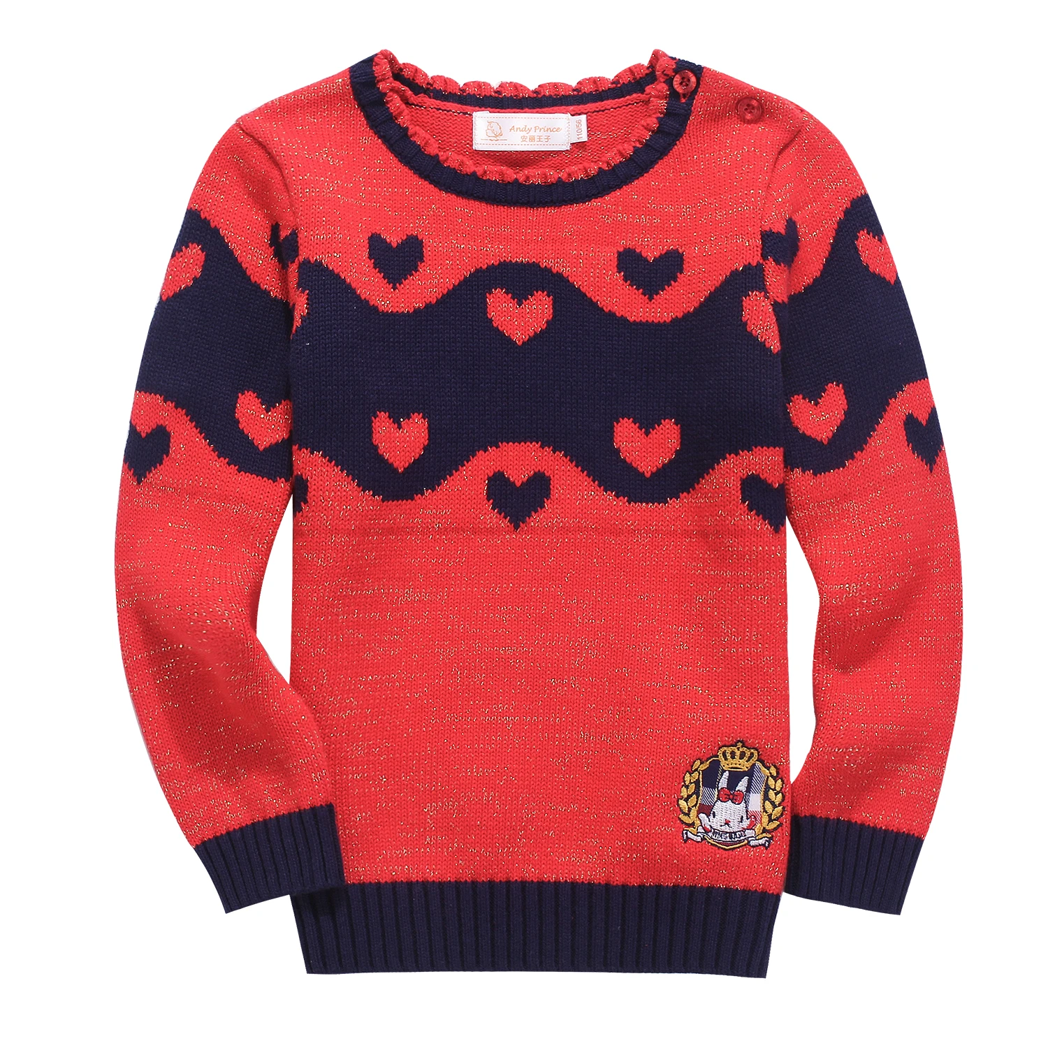 Spring and Autumn Baby Girls Cotton Oneck Sweaters Lovely Children