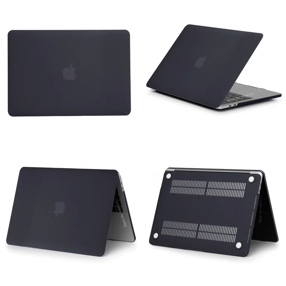 Чехол для ноутбука APPle MacBook Air Pro retina 11 12 13 15 mac Book 15,4 13,3 дюймов с сенсорной панелью+ чехол для клавиатуры - Цвет: Matte Black