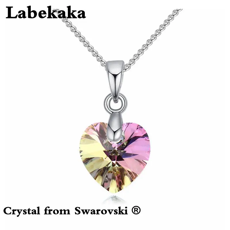 

Best Quality 100% Original embellished with Crystal from Swarovski Heart Pendant Necklaces Women Handmade Maxi Gift