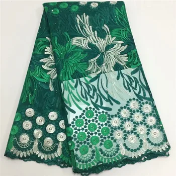 

African Tulle Lace Fabric 2019 African French Lace Fabric High Quality With Stones Nigerian Embroidery Tulle French Lace fc14-54