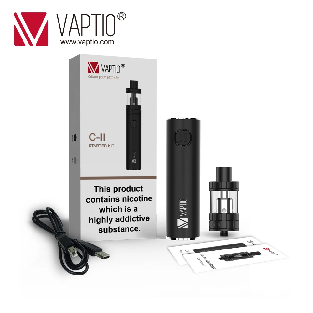 Электронная сигарета Vaptio ecig комплект C2 3000 мАч 100 Вт VW mod 4,0 мл C-II 3000 мАч 510 испаритель C2 комплект C2 E сигареты