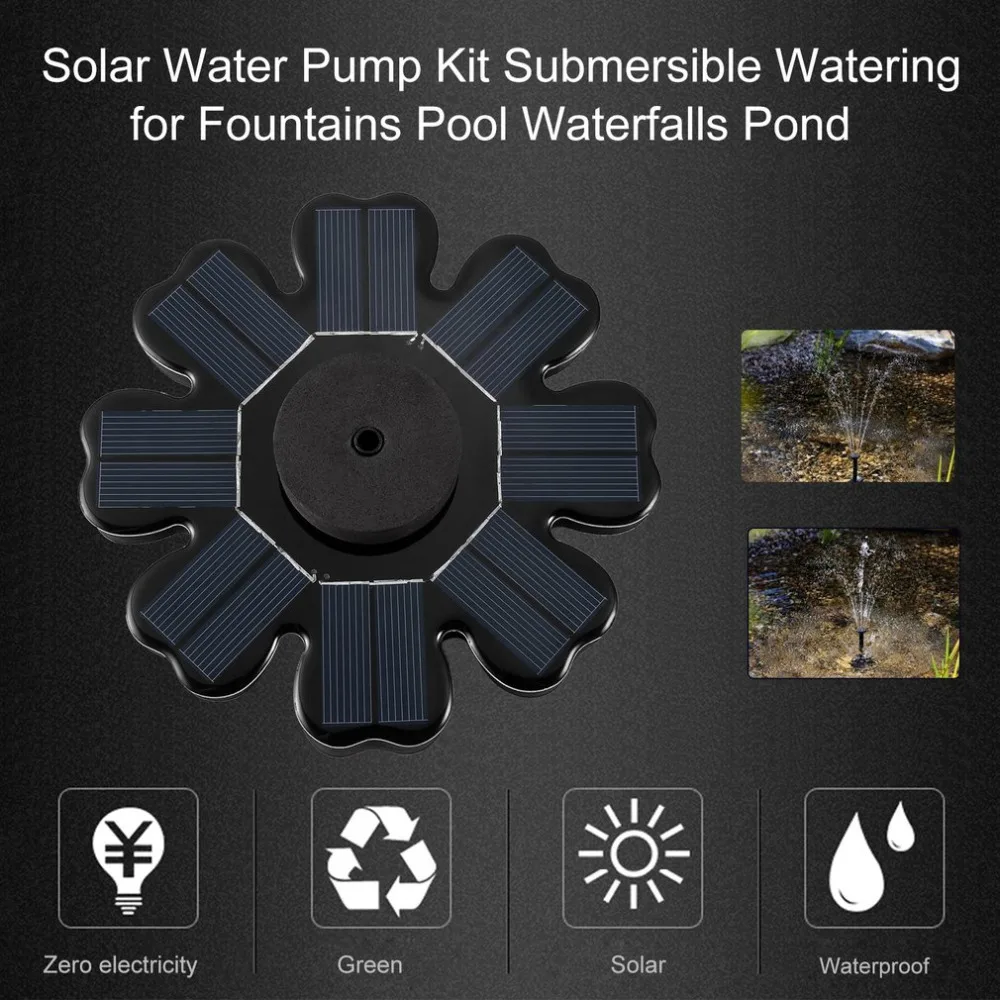 

Solar Water Pump Kit Solar Powered Panel Submersible Garden Plants Watering for Automatical Fountains Pool Waterfalls Pond
