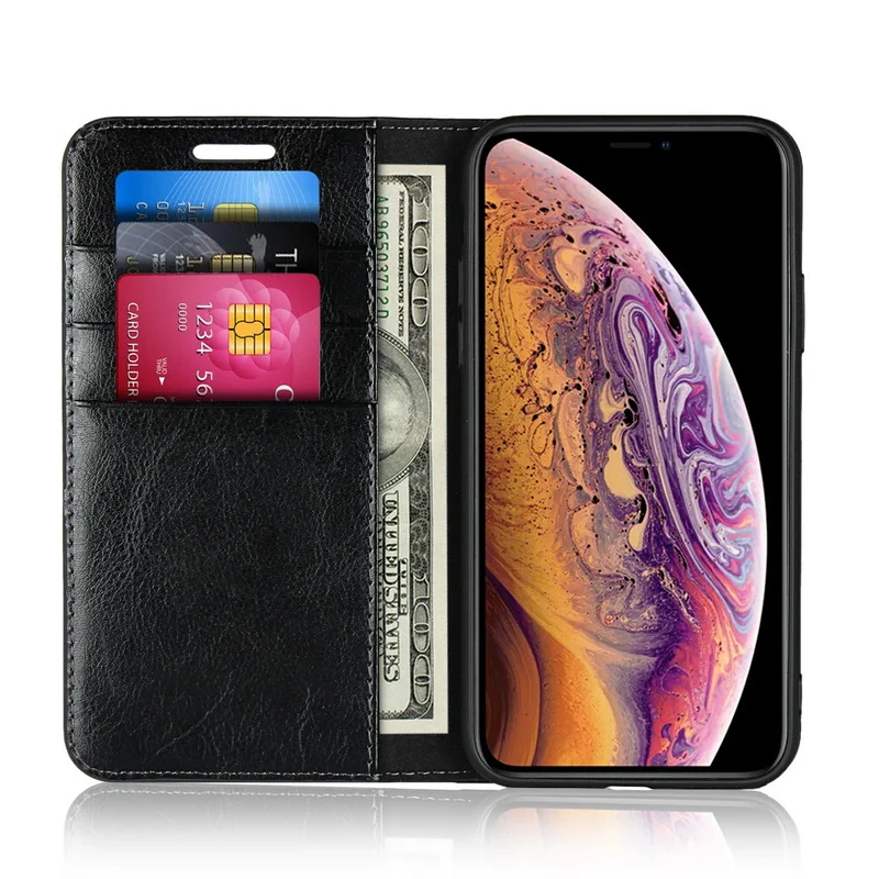 Натуральная кожа для iPhone 11 Pro 7 8 X XS Max XR кошелек флип-чехол держатель для карт чехлы для телефонов для iPhone 6 Plus роскошный из коровьей кожи