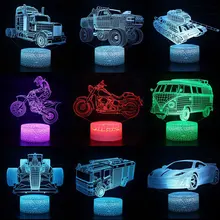Мото Мотоцикл 3D светодиодный ночник 7 цветов Изменение голограммы атмосферу Новинка лава лампа для украшения дома Иллюзия подарок