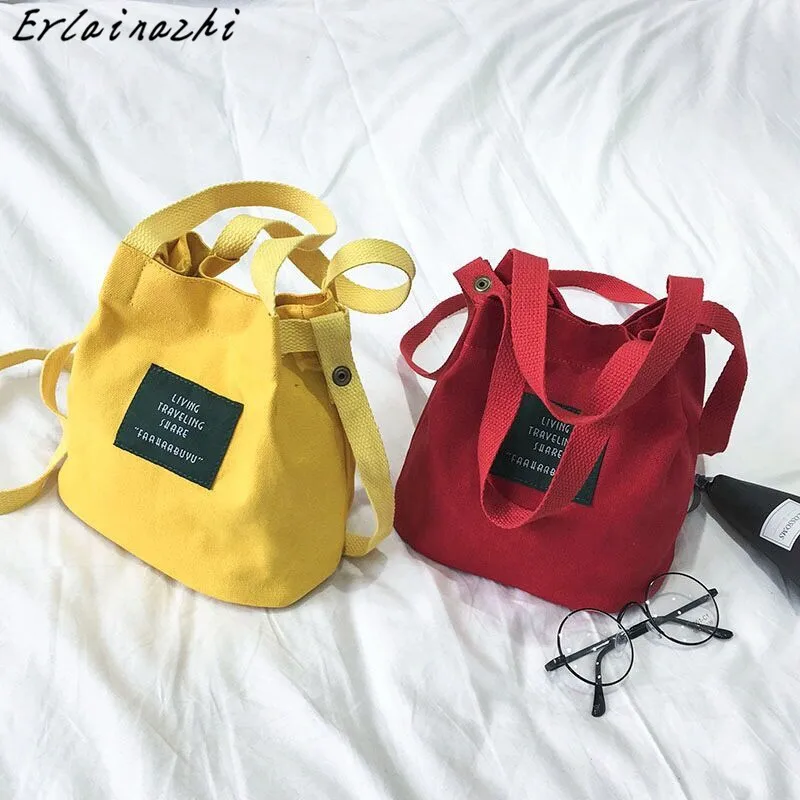 

2019 Women Shoulder Bag Canvas Messenger Bags Bucket Handbags Mini Crossbody Bags for Girls Ladies Shopping Travel Bags Hot Sale
