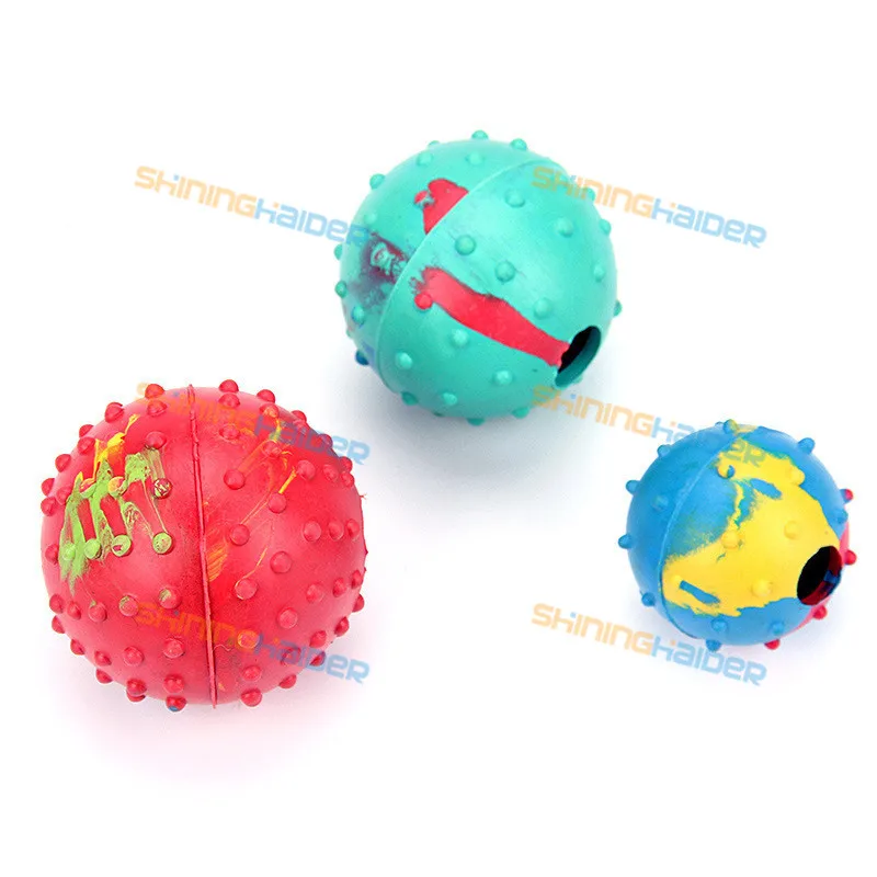 

2-6PCS different hollow rubber ball with bell inside for pets cats jingle bell toy ball for little dog and cat animal toy ball