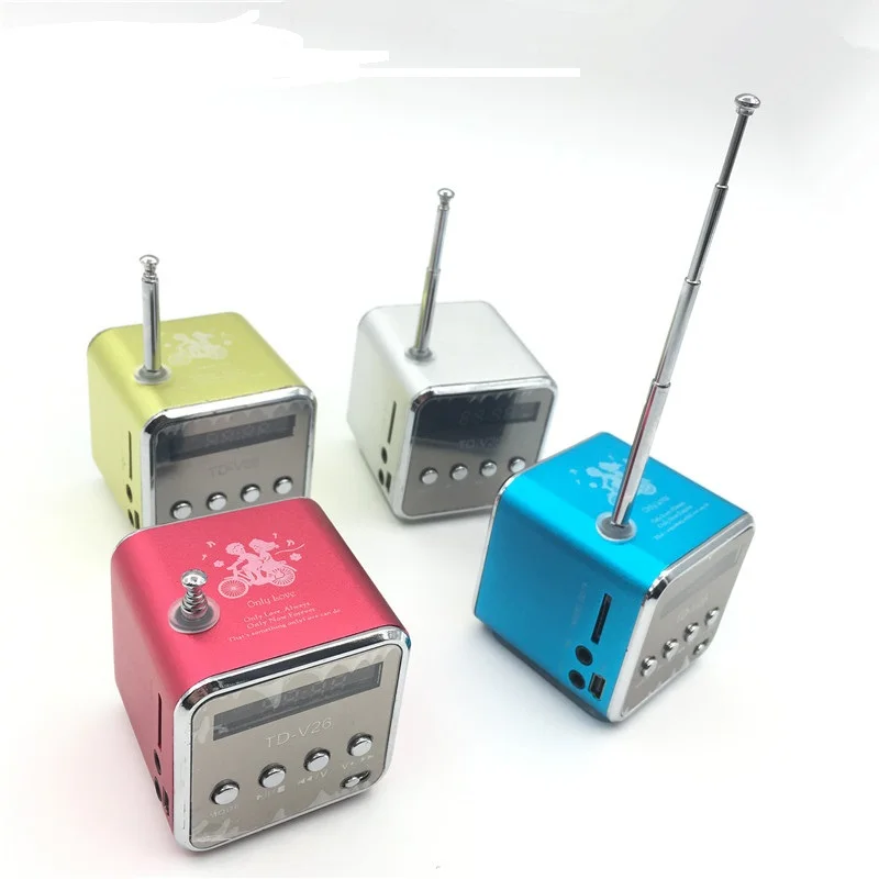 

TD-V26 Portable Mini Speaker Digital LCD Sound Micro SD/TF FM Radio Stereo Music Loudspeaker for Laptop Iphone Mobile Phone MP3