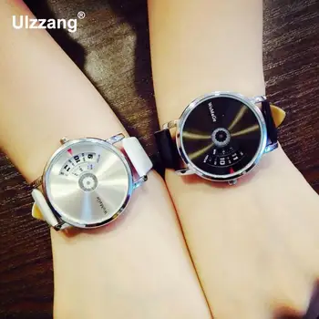 

New Stylish Cool Silver Dial Leather Analog Waterproof Quartz Wristwatches Wrist Watch for Men Women Young Black White