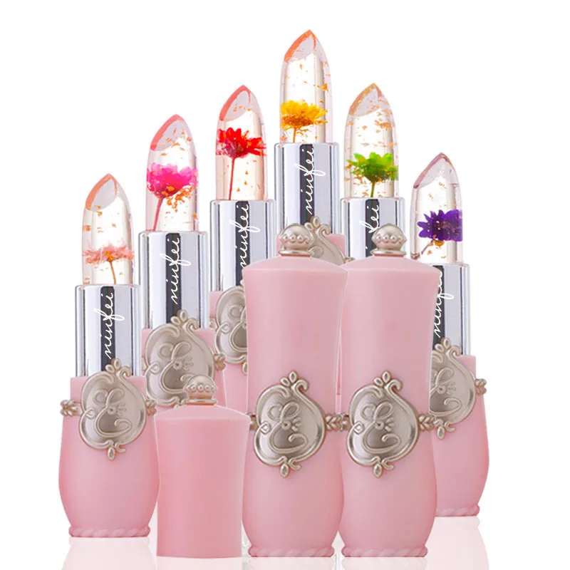

Manooby Moisturizer Long-lasting Lipstick Jelly Flower Makeup Temperature Changed Color Lip Blam Pink PintalabiosTransparent2018