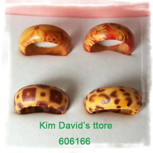 

wholesale 100pcs Bohemian hand-painted wood rings
