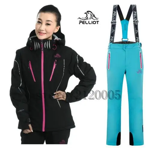 Сноуборд куртка для женщин известный бренд Pelliot горнолыжный костюм+ брюки высокое качество водонепроница - Цвет: color14