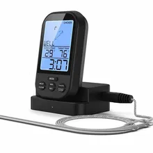 Wireless Digital Meat Thermometer - Remote BBQ Kitchen Cooking Thermometer for Oven Grill Smoker with Timer-Included Food Probe digital rf wireless food meat thermometer upgrade double probes temperature timer alarm oven bbq grill kitchen thermometer