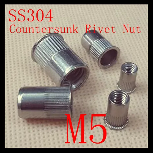 

100pcs/lot High Quality M5 Stainless Steel Countersunk Insert Rivet Nut