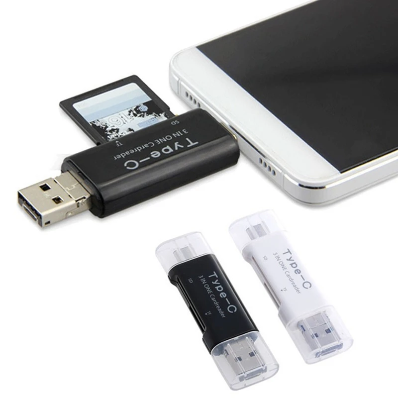 Тип C и Micro USB 3 в 1 TF SD Card Reader Универсальный OTG передачи данных адаптер Android телефоны компьютер удлинитель-переходник