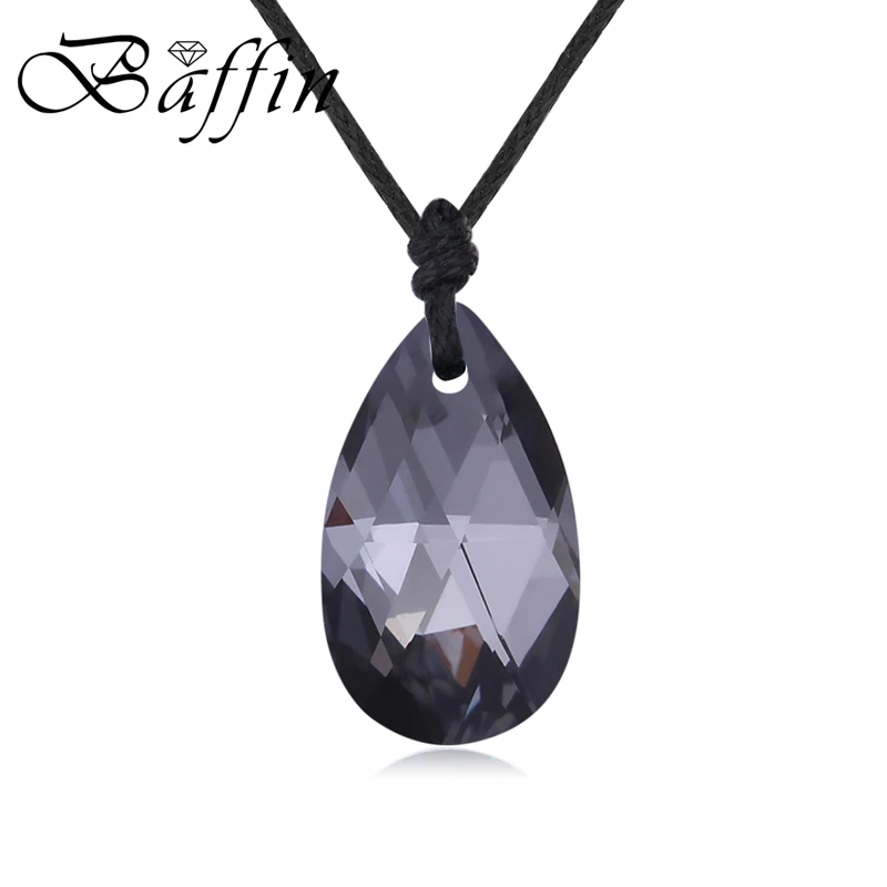 Ожерелье с подвеской в виде капли воды кристаллами SWAROVSKI 2018 подлинное веревочной