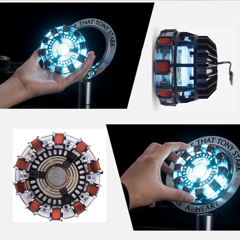 

VIP link LED Light Endgame DIY cool 1:1 scale Iron Man Arc Reactor A generation glowing iron man heart model Action Figure Toy