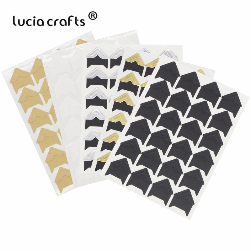 Lucia crafts(1 лист = 24 шт Угловые наклейки) Бумага для скрапбукинга DIY свадебный фотоальбом рамка Декоративные наклейки I0509