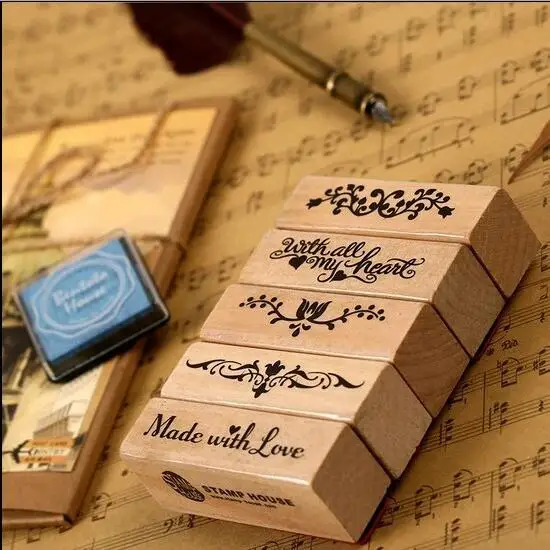 

DIY Vintage Retro Wood Romantic Love Rose Flower Stamp for Home Decoration Scrapbooking Stationery