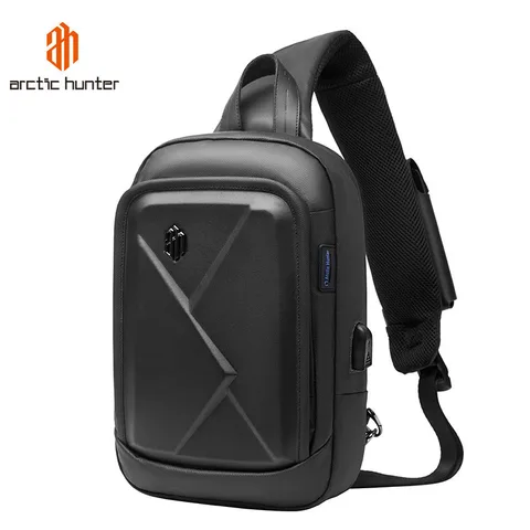Bolsa de Peito dos Homens Masculino para Adolescentes Usb à Prova Arctic Hunter Dwaterproof Água Anti Roubo Ombro Mensageiro Bolsa Esporte Meninos Viagem Crossbody