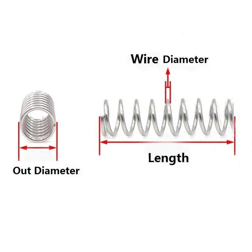 10 шт. Пружина сжатия 304 нержавеющая сталь некоррозионная Натяжная пружина проволока диаметр 0,7 мм наружный диаметр 8 мм длина 10-50 мм