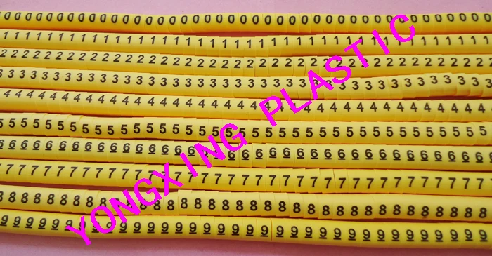 100 шт./корд. Φ 2 5 мм2 разные номера 01234567 маркер кабеля желтого цвета|box box|markers markermarker