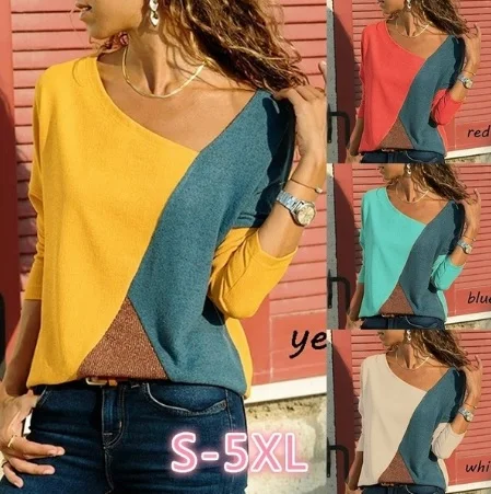

2019 Winter Spring Cotton Sweaters Autumn Women Tops Plus Sizes Patchwork Vintage Femme Shirt Loose Casual Long Sleeve