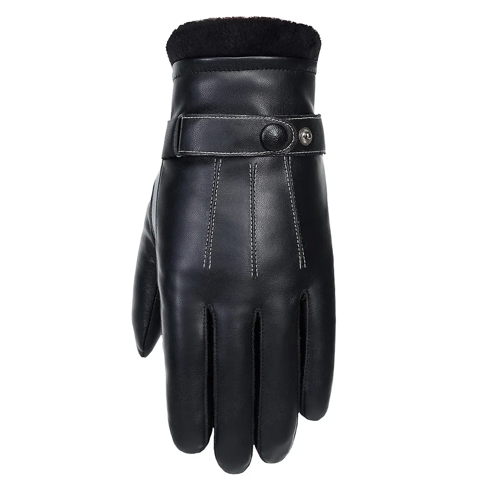 Мужские зимние перчатки ветрозащитные непромокаемые перчатки велосипедные кожаные Нескользящие плюс бархатные утолщенные перчатки luvas de inverno