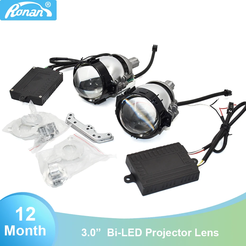 US $111.69 Ronan Upgrade mini Bi LED projector lens 6000K white for HL Q5 universal H1 H4 H7 headlight car styling install diy retrofit
