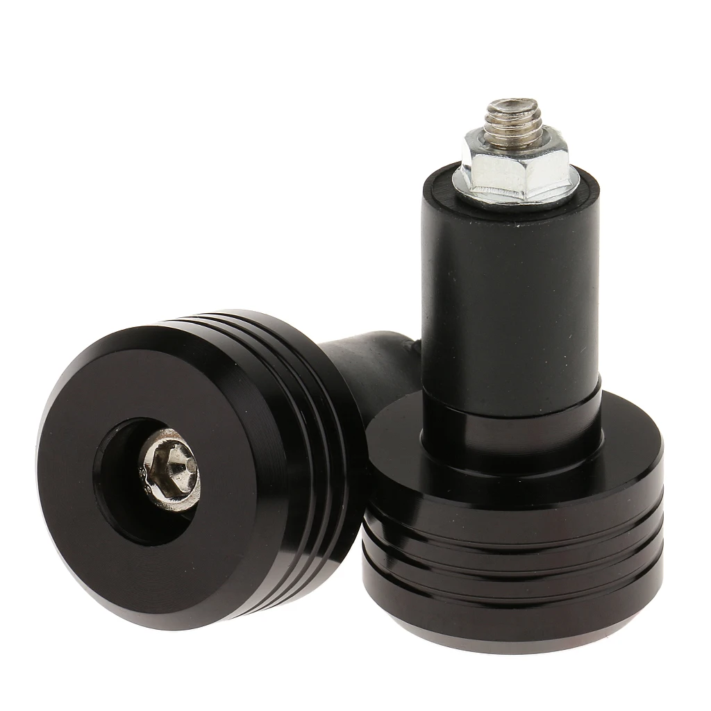 1pair Motorcycle Handlebar Aluminum 22MM Grips Bar End Cap Plug Slider Black