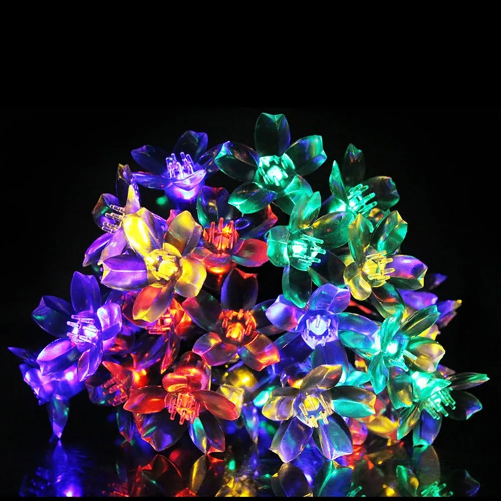

SOLLED Solar 50 LEDS Peach Flower Solar Lamp Power LED String Fairy Lights Solar Garlands Garden Christmas Decor For Outdoor