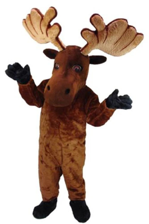 Adult Big Head Reindeer Costume Moose Fancy Dress Mascot Christmas Animal Outfit