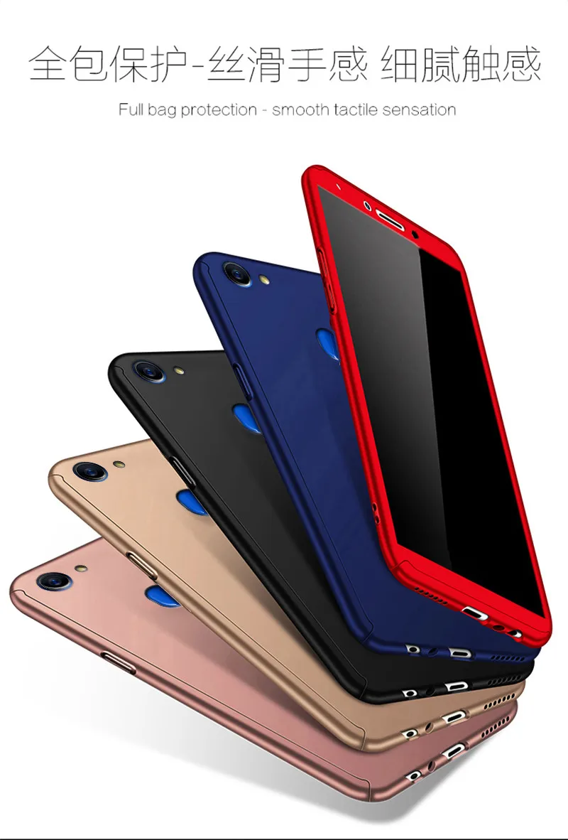 Для OPPO A33 A37 A39 A57 Чехол Жесткий ПК 360 Полное покрытие защитный чехол с закаленным