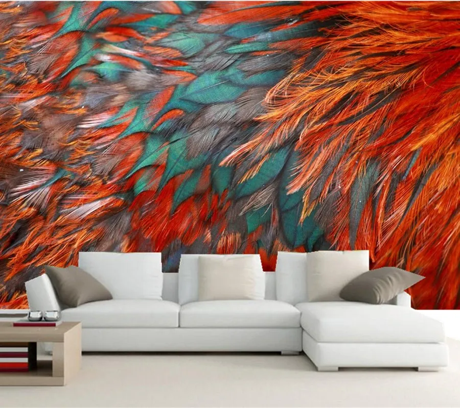 

3d large murals wallpaper, Feathers Texture Closeup wallpaper,living room tv background sofa wall bedroom papel de parede