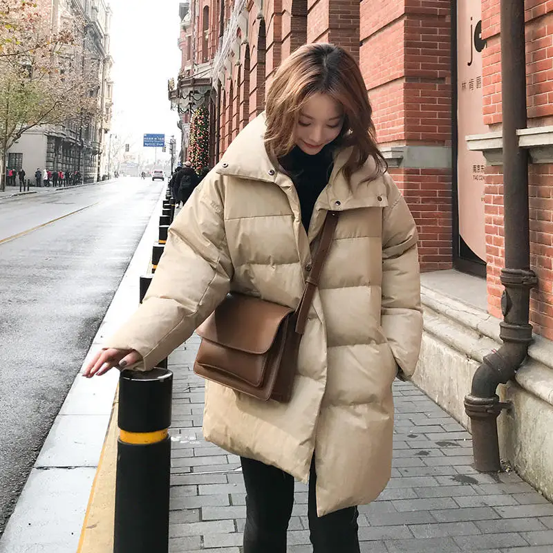 Winter Jacket Women Coats Parkas Thicken Down Cotton Padded Jacket Coat Outerwear Oversized Long Sleeve Ladies Coat Parka Q641