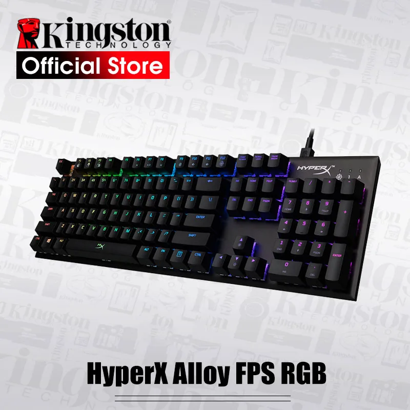 KINGSTON E-sports клавиатура HyperX Alloy FPS RGB игровая клавиатура металлическая панель механическая клавиатура динамические эффекты