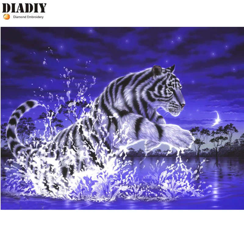 DIADIY Full Drill Square Diamond 5D DIY Painting&quotTattoo tiger&quotDiamond Embroidery Cross Stitch Rhinestone Mosaic Painting | Дом и сад