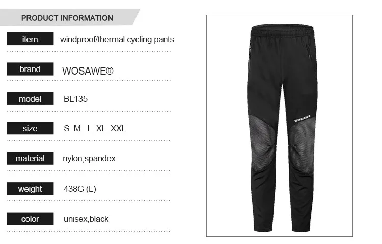 WOSAWE черные теплые зимние велосипедные куртки набор для мужчин водоотталкивающие брюки-ветровки Костюмы тонкая флисовая Спортивная велосипедная одежда