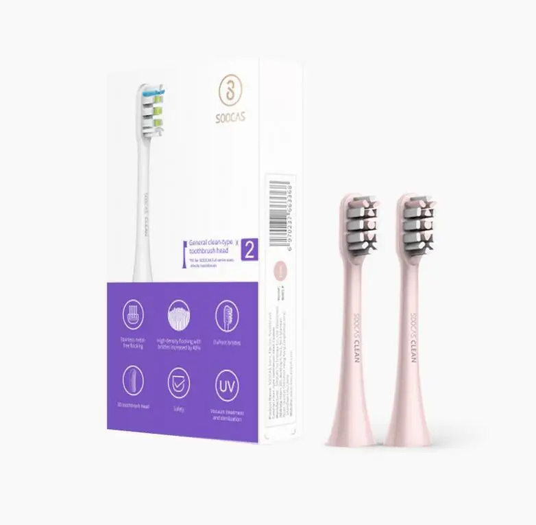 SOOCAS X3 звуковая электрическая зубная щетка xiaomi USB Беспроводная зарядка зубная щетка для взрослых ультра звуковая зубная щетка приложение 4 режима очистки - Цвет: pink heads