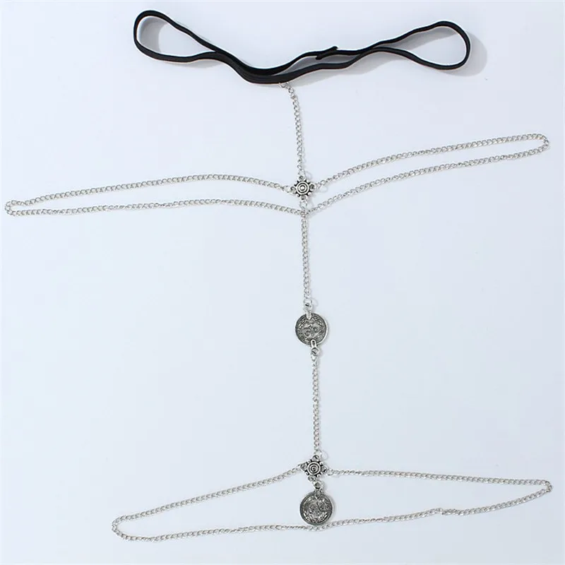 Женская многослойная цепочка в стиле Ретро|foot jewelry|chain footleg chain |
