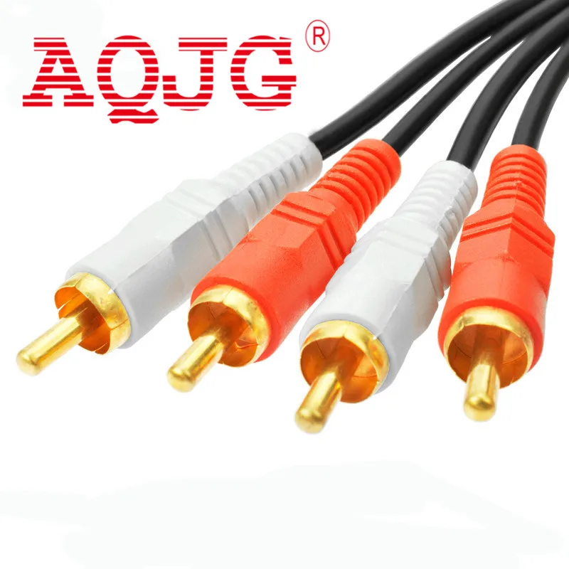 1pcs Premium RCA audio video AV cable 2RCA male to 2 RCA male gold