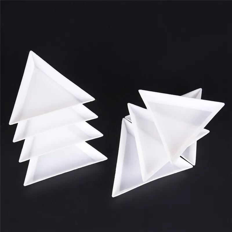 10 шт Белые контейнеры для бусин Дисплей PP Треугольная пластина для ювелирных изделий бисер Органайзер Пластиковый лоток упаковка 7,2x6,3 см