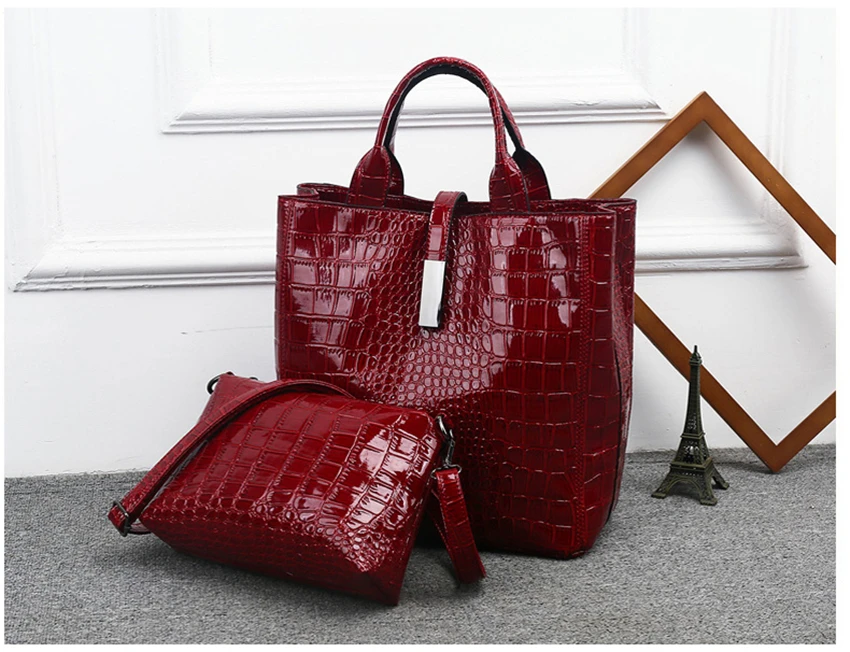 Женские кожаные сумки из трех частей, женская сумка-мессенджер, дизайнерские сумки через плечо для женщин, большая сумка-тоут с сумкой через плечо, клатч