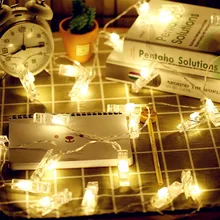 3 м 20 светодиодный AA на батарейках светодиодный фото-карты, зажимы, колышки, яркий струнный светильник IP44, наружное Рождественское украшение, светодиодный светильник